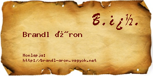 Brandl Áron névjegykártya